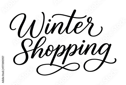 Elegant winter shopping script in stylish calligraphy art