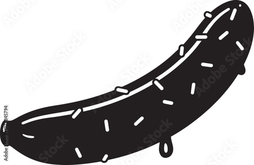 Whimsical Chocolate-Dipped Banana Illustration with Delightful S