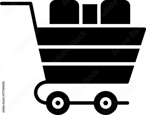 Shopping cart solid icon set, retail groceries tools shopping carts vector illustration, black silhouette style, transparent background, retail and hardware store icons collection.shopping trolley 