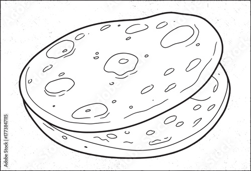 Delightful Roti Illustration with Intricate Ornamental Backdrop