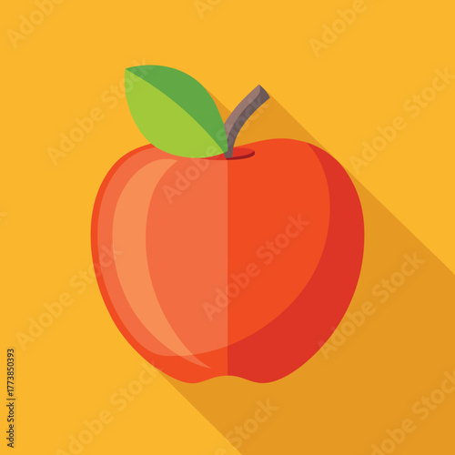 Single red apple fruit icon a healthy and fresh food symbol for various design applications