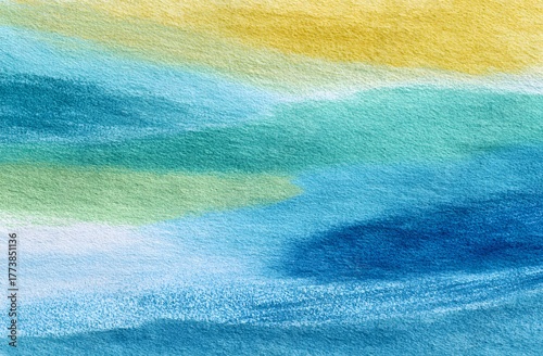 Blue and green watercolor texture background with soft gradient