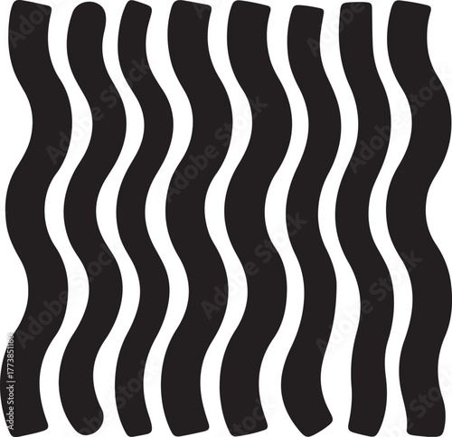 Crispy wavy bacon strips arranged in a neat pattern