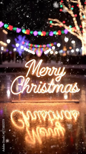 Neon merry christmas sign