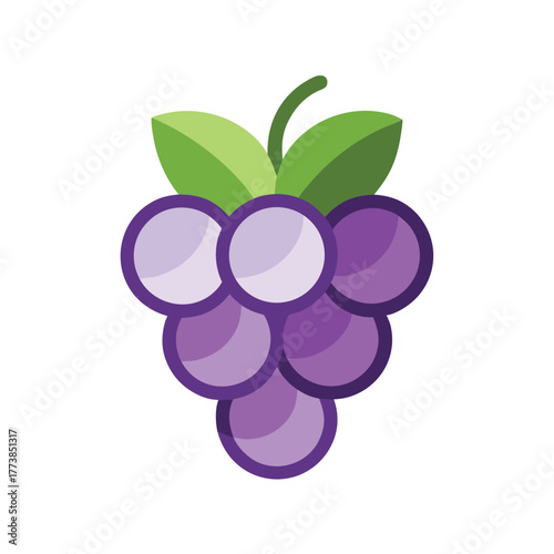 Modern minimalist bunch of grapes icon design for healthy food and drink concepts