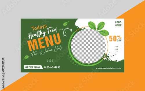 Lovely food banner template for restaurant