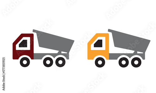 Two colorful truck vector illustration.