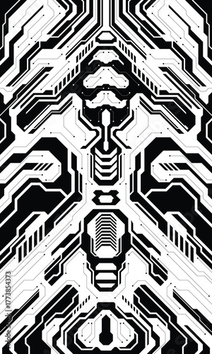 Abstract cyberpunk style futuristic technology mobile wallpaper