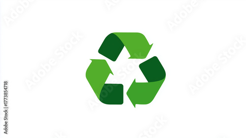 Logotipo de reciclagem sobre fundo branco transmite mensagem de preservação ambiental, redução de resíduos, reaproveitamento e incentivo ao cuidado contínuo com o planeta
