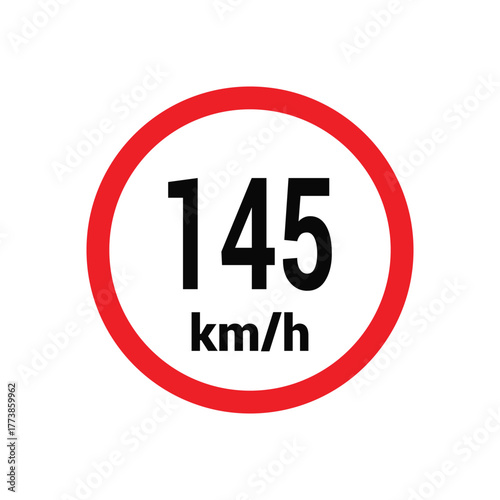 Speed limit sign 145 km h icon vector design illustration Free Download Speed limit sign 145 km h icon vector design illustration - GFXLoad