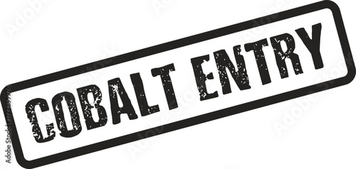 Official Cobalt Entry Black Stamped Text on White for Business Documents