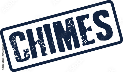 Distressed Ink Chimes Stamp Graphic for Musical Themed Branding and Event Promotion