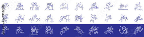 Cuba Diver Worksite Icon thin line icon vector illustration 
