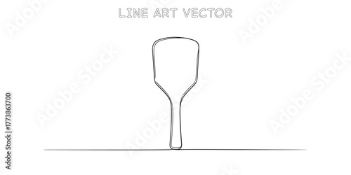 Japanese shamoji rice paddle utensil continuous line art design