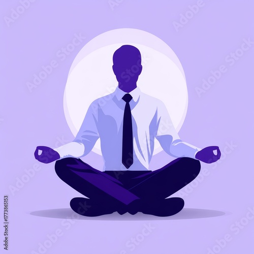 A person meditating in a lotus position, radiating tranquility and inner peace