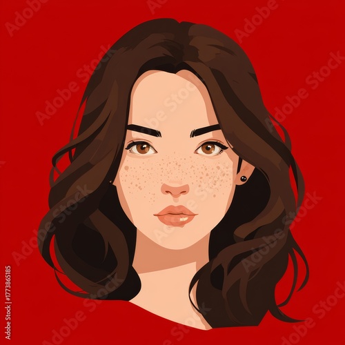 Beautiful girl with brown hair and light skin