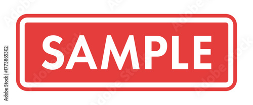 フレーム装飾付き英語の「SAMPLE」の文字 - サンプルや見本、試供品やダミーマークのテキスト素材