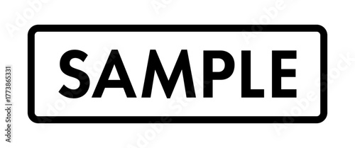 フレーム装飾付き英語の「SAMPLE」の文字 - サンプルや見本、試供品やダミーマークのテキスト素材