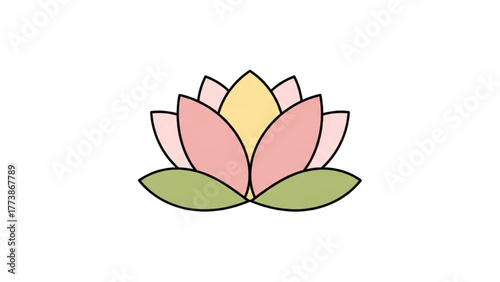 Elegant and Serene Lotus Flower Illustration, Perfect for Wellness and Beauty Concepts