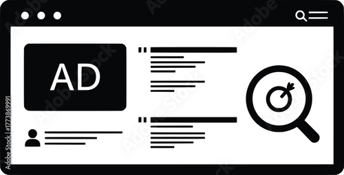 Targeted Online Advertising Vector Illustration Enhance Your Digital Strategy with Compelling Visuals for Effective Search Engine Marketing and Enhanced User Engagement