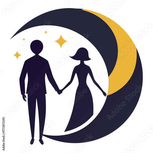 Child gazes out window at starry night sky silhouette