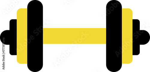 Yellow dumbbell vector fo gym