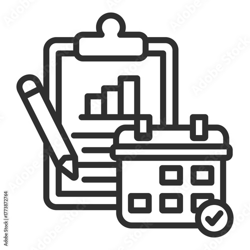 Long Term Plan Icon Single Vector Collection 