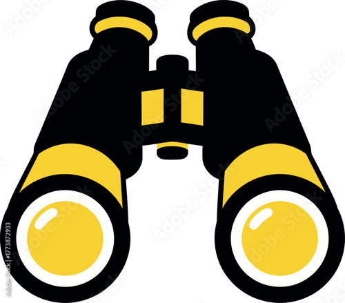 Yellow and black binocular vector