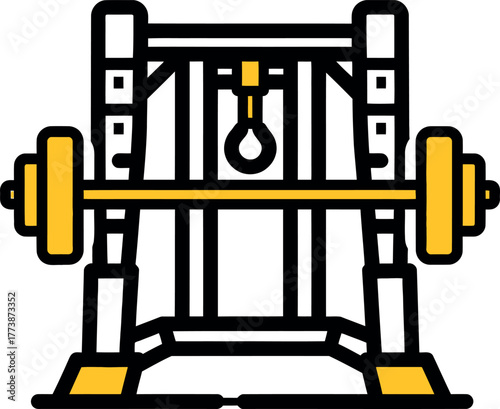 Barbell and weight rack in a gym vector
