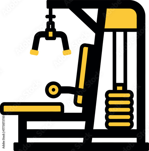 Gym machine for weight training vector