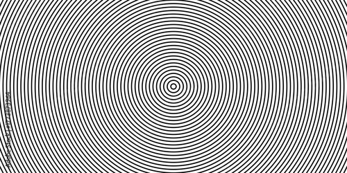 Abstract black concentric, hypnotic dotted and line circle elements isolated on a white background. Halftone ring polygon pattern. Geometric centric vector illustration