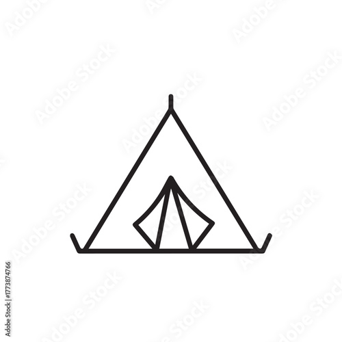 "Tent icon – camping or outdoor shelter symbol"