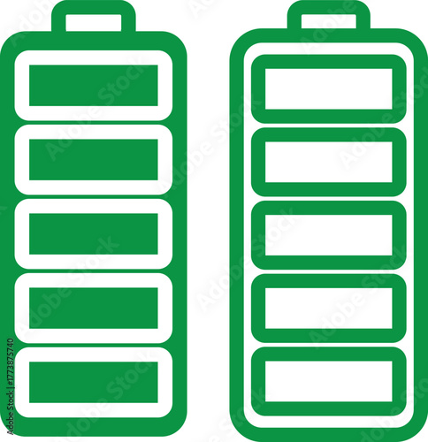 Smartphone charging battery icon set. battery level indicator icons. Concept power, energy, low  Colorful battery charge level icons. Battery power level pictograms in outline style. and states of cha