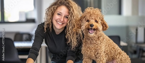 Businesswoman organizing project tasks agile board energetic positive team collaboration modern workspace