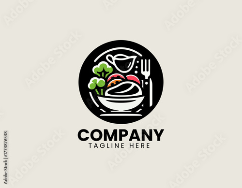 Perfectly Grilled Sirloin Steak Dinner Elegantly Served on a White Plate with Fresh Green Broccoli Vector Illustration