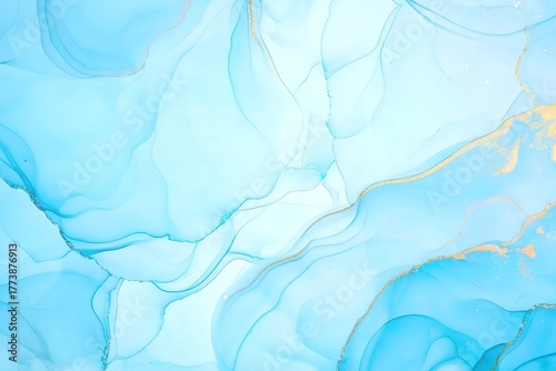 Ink Fluid Texture Background 8K Seamless Blue Gold