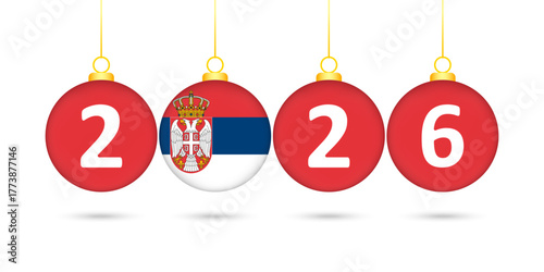 Serbia Flag Christmas Balls 2026 Decoration.