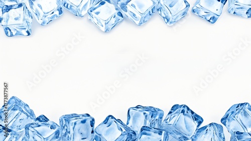 Ice Cubes Texture Background 8K Seamless Blue Frost