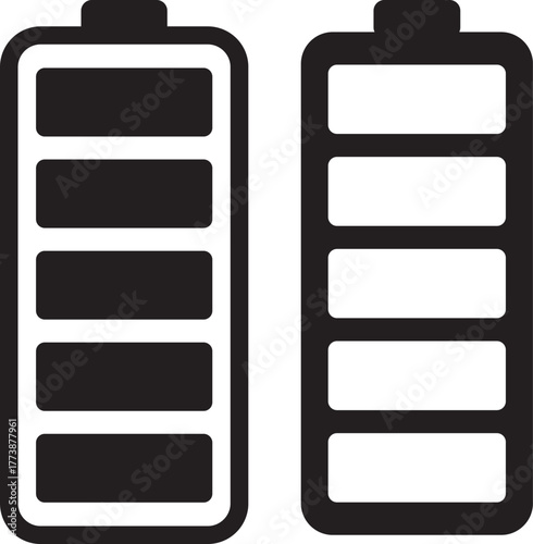 Smartphone charging battery icon set. battery level indicator icons. Concept power, energy, low  Colorful battery charge level icons. Battery power level pictograms in outline style. and states of cha