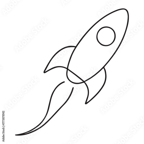 Outline Rocket Launch Icon Space Travel Symbol