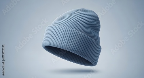 3D-style vector mockup of a winter beanie hat with smooth gradients