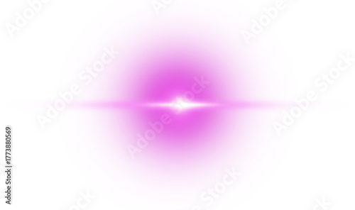 Vibrant magenta lens flare effect isolated on transparent background