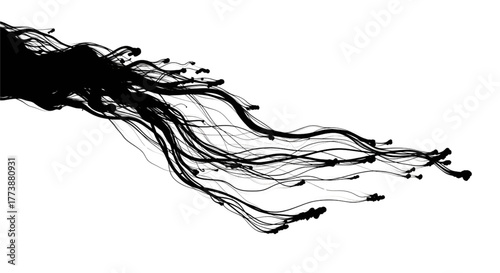 Dynamic black flow design element perfect for adding a modern touch to creative projects, enhancing presentations, or creating impactful marketing visuals