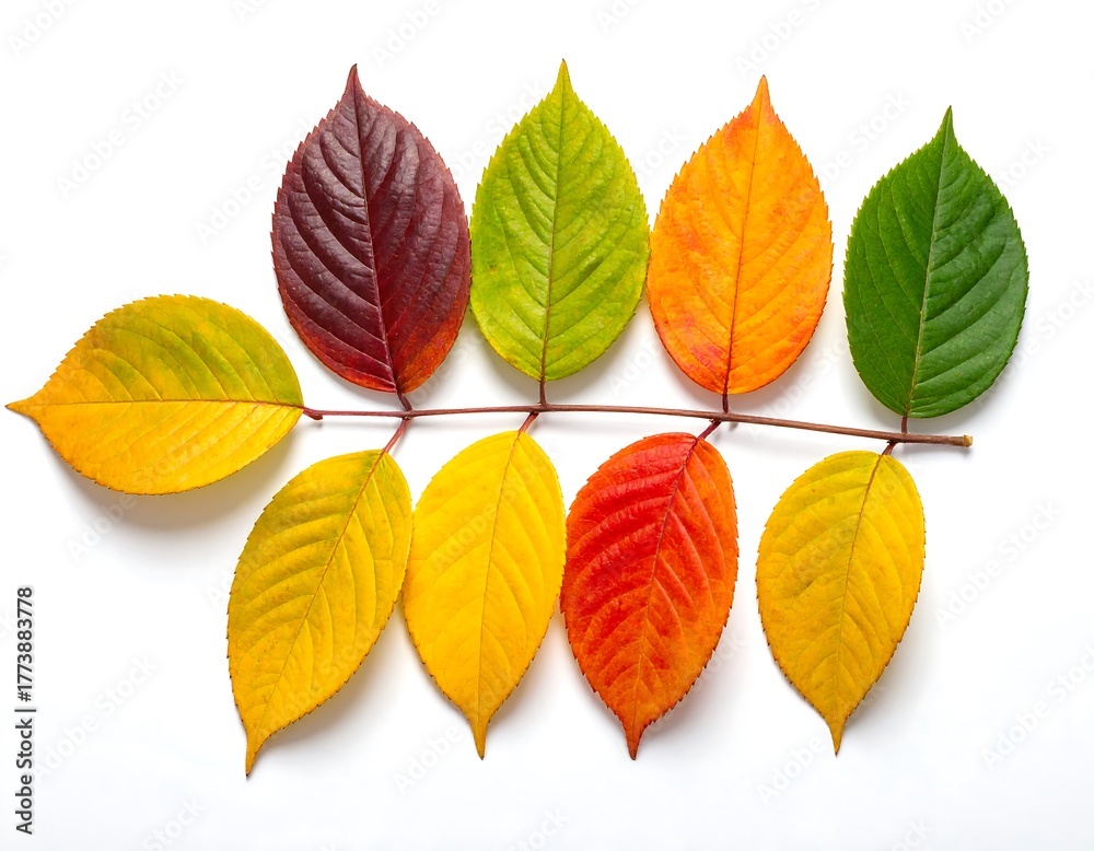 Obraz premium Colorful Autumn Leaves on Branch.
