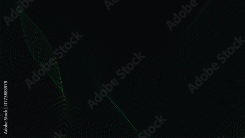 Dynamic green data stream on dark backdrop for modern tech presentations