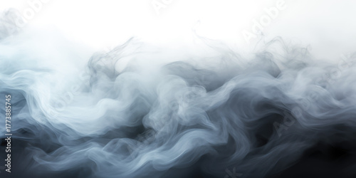 Blue smoke rising against a transparent background with a touch of blue light abstract texture, cloud isolated, smog, dust, design element, png overlay