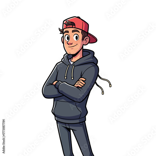 cartoon policeman with a gun vector illustration