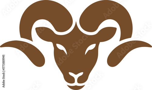 Ram head vector icon, ram head illustration icon on white background.