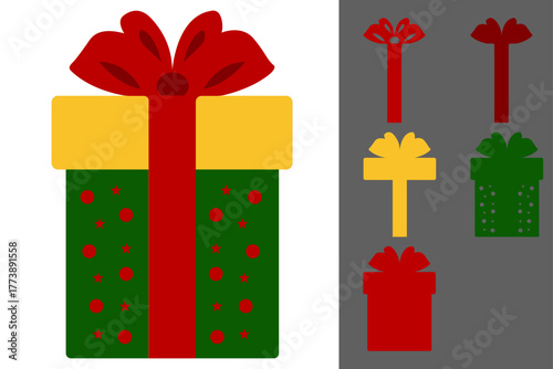 Christmas Gift Box Papercut Template – Laser Cut SVG of Holiday Present with Bow