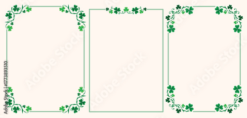 A set of ornamental frames with shamrock leaves